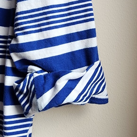 Talbots Blue/White Striped Square Neck Shirt Size X - Picture 7 of 15